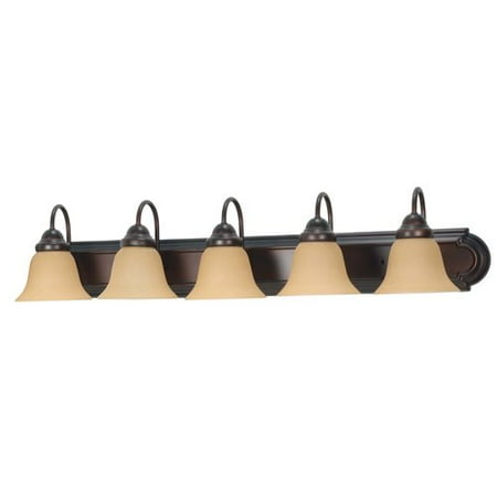 Nuvo Lighting 63124 - 5 Light (Twist and Lock Base) 36" Ballerina Mahogany Bronze with Champagne Glass Vanity Light Fixture (CFL Bulbs Included) (60-3124)