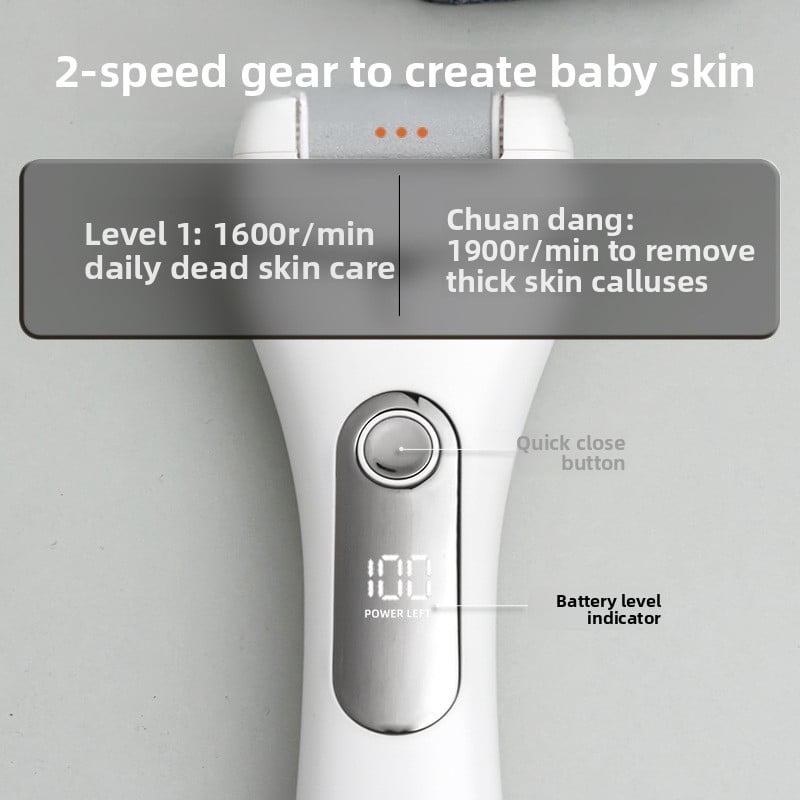 Rechargeable Electric Callus Remover with LCD Display - Professional Foot File for Dead Skin, Cracked Heels & Hard Calluses, Cordless Pedicure Tool with 2 Speeds & 3 Roller Heads for Home Foot Care