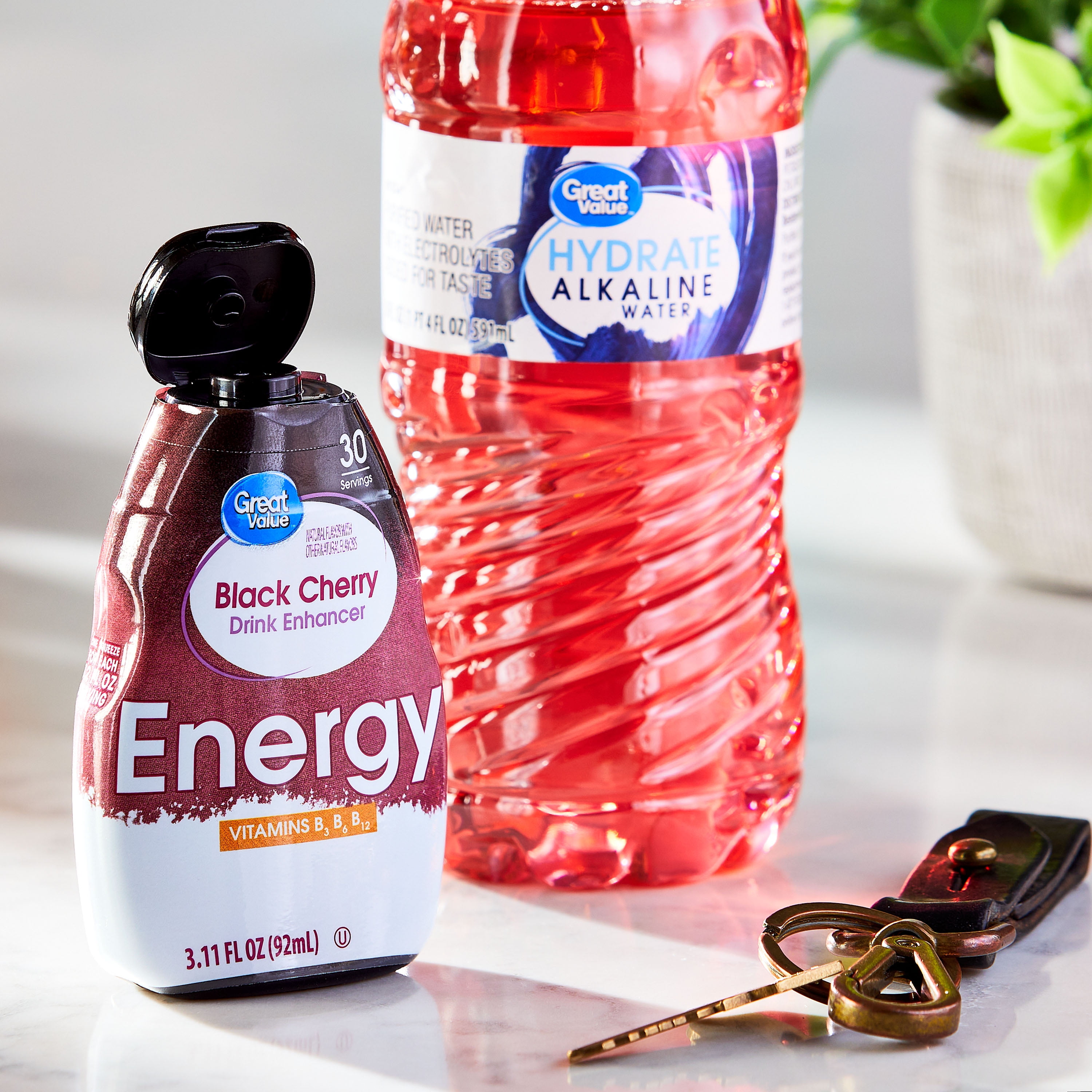 Great Value Energy Black Cherry Water Drink Enhancer, 3.11 fl oz Bottle