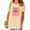 Apricot, variant on White Women's Preppy Pink Striped Leopard Tropical Starfish Fish Graphic Short Sleeve T-Shirt Tops