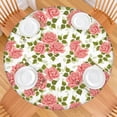 thumbnail image 2 of Round Fitted Tablecloth with Elastic Edges Fits 36"-44" Round Tables Pioneer Colorful Floral Waterproof Table Cover Washable Indoor and Outdoor for Party Kitchen Dinner Banquet Patio Picnic, 2 of 7