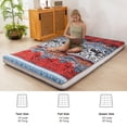 thumbnail image 7 of Red Boho Futon Mattress,Padded Japanese Extra Thick Folding Roll Up Mattress Sleeping Pad,Camping Mattress Sleeping Mat for Guest Room, Lounger,Full, 7 of 7