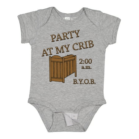 

Inktastic Party at My Crib Gift Baby Boy or Baby Girl Bodysuit