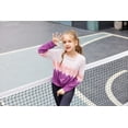 thumbnail image 6 of Oudiya Girls Twist Front Tie Dye Sweatshirt Casual Long Sleeve Pullover Crop Tops for Kids 4-12Y, 6 of 7