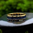 thumbnail image 2 of JEWELSBYASAILOR 4X2 Baguette Sapphire Band / Yellow Gold Plated Silver / Full - Eternity Channel Set / Anniversary Gift For Women, 2 of 2