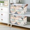 thumbnail image 2 of Yayeee Foldable Storage Basket for Shelves with Handles Waterproof Cloth Bins, Pink Geometric, 2 of 7