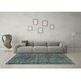 thumbnail image 3 of Ahgly Company Indoor Square Abstract Turquoise Blue Modern Area Rugs, 3' Square, 3 of 4
