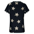 thumbnail image 4 of Summer Saving Wycnly Womens Tops Dressy Casual Short Sleeve V-Neck Star Print Summer Shirts Sexy Lace Trim Lightweight Comfy Plus Size Blouse Black S Clearance Clothes, 4 of 4