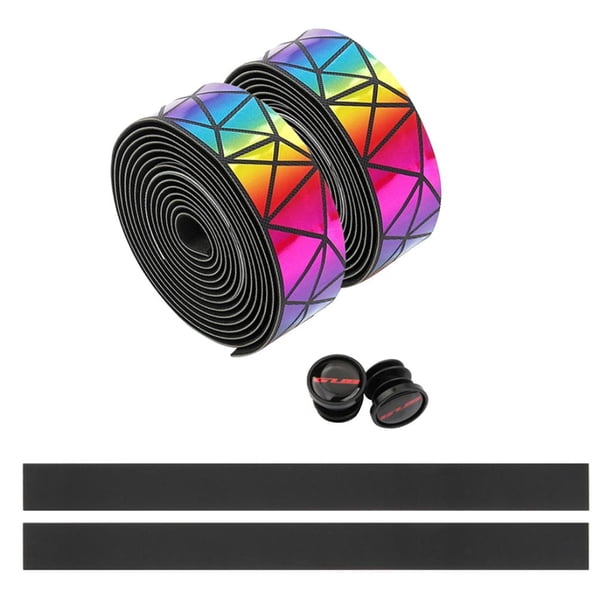 2 de cinta de manillar de bicicleta EVA cinta de barra de bicicleta con 2 tapones de barra para envolturas de manija para ciclismo de turismo y - Colorido Baoblaze Cintas para manillar de bicicleta de ciclismo