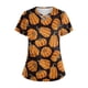 thumbnail image 1 of Uniforme de trabajo con estampado de Halloween para mujer, uniforme de trabajo protector con cuello en V y bolsillo, 1 of 3