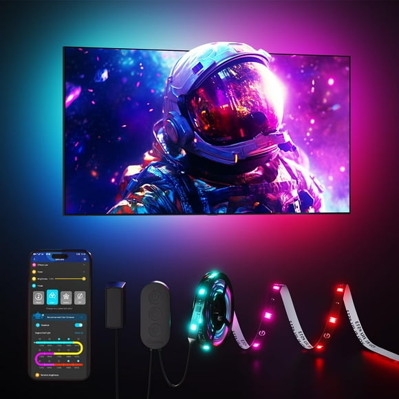 Govee Tira de retroiluminación LED para TV, retroiluminación LED inteligente RGBIC para televisores de 40 a 50 pulgadas, sincronización de música, Wi-Fi Bluetooth y control de aplicaciones, funciona c