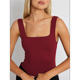 thumbnail image 5 of Camisetas Sin Mangas Ajustadas con Cuello Cuadrado para Mujer, de Doble Capa, Sin Costuras, Ajustadas, Básicas, -Verano 2025 Rojo XL, 5 of 9