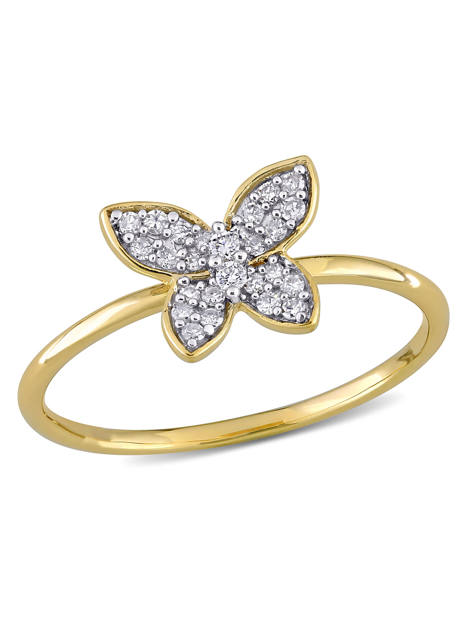 yellow gold butterfly ring