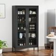 thumbnail image 5 of COFaR Metal Storage Cabinet, 72'' H Kitchen Storage with Adjustable Shelf, for Pantry, Kitchen, Living Room, Dining Room (Black, 72"), 5 of 15