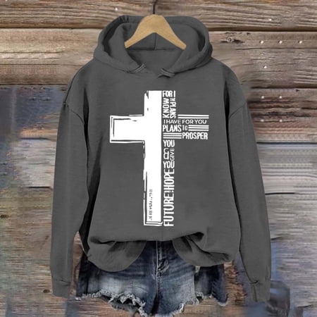 SIYUDAN Womens Hoodie Jesus Loves You Hoodies Graphic Hoodie Oversized Womens Pullover Sweatshirts Women Winter Tops Womens Trendy Clothes