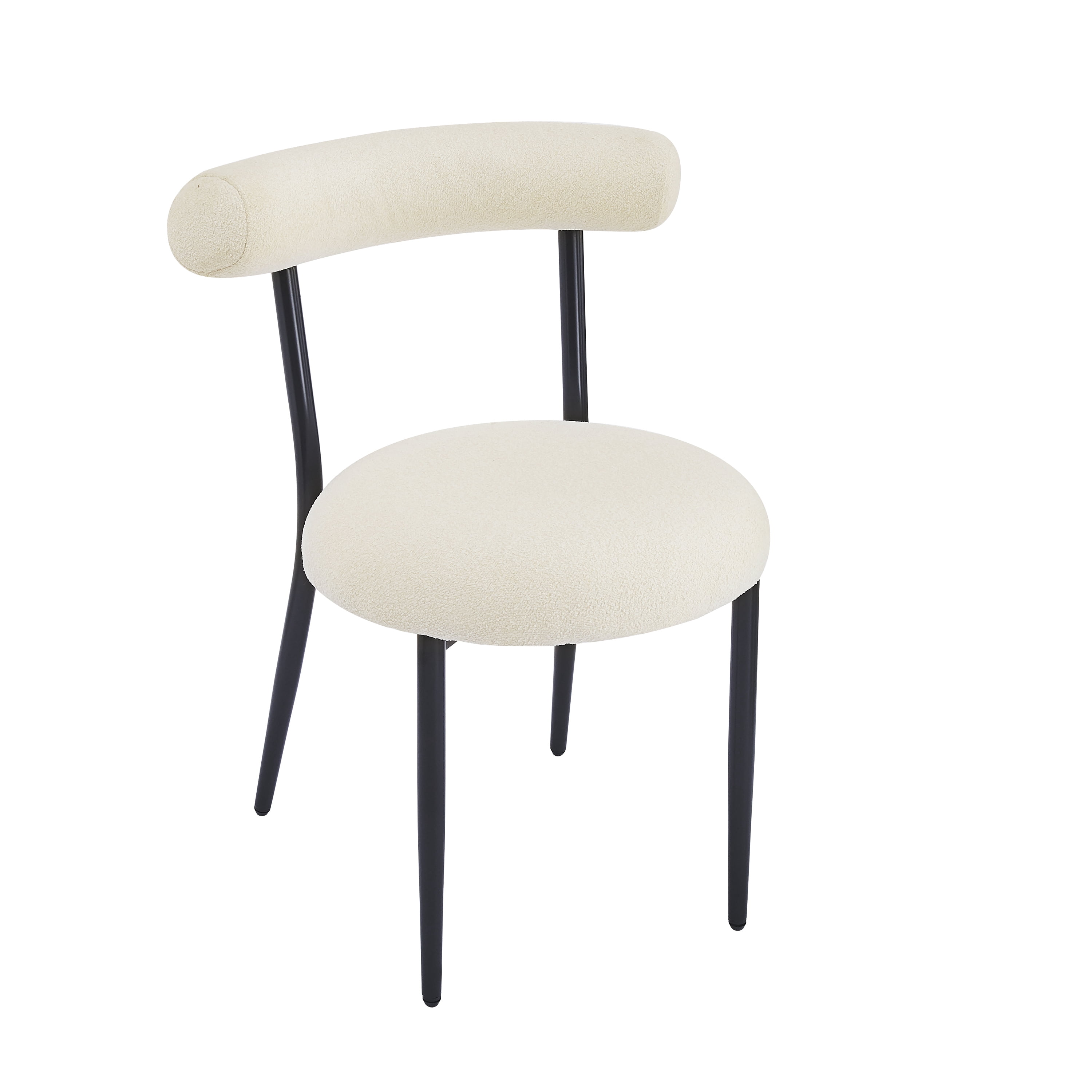Euroco Set of 2 Modern Upholstered Barstools with Metal Frame and Open Back, 20.5'' Seat Height