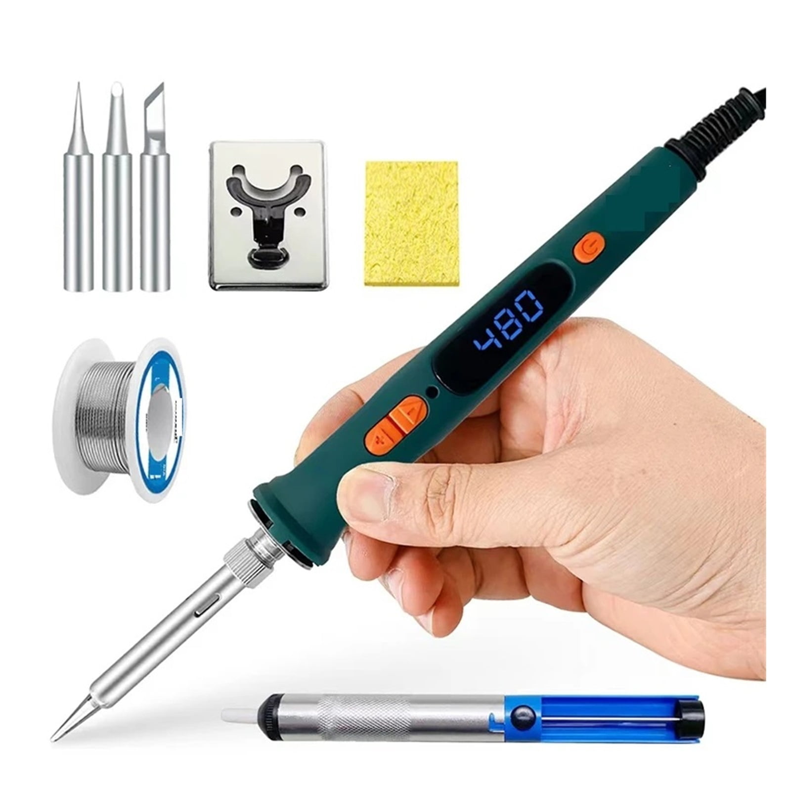 Electric Soldering Iron,120W Dual Calibration Temperature LCD Digital Welding Tool,Soldering Iron Head Welding Repair Tools ,Accurate Temperature Control