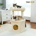 thumbnail image 3 of PAWZ Road 27" Cat Tree for Medium Cats Plush Condo and Scratching Posts, Beige, 3 of 10