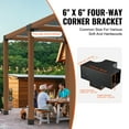 thumbnail image 6 of KFFKFF Pergola Support Kit 6''x6''(Interior Dimensions 5.6x5.6), Pair of 4-Way Robust Corner Support for Woodworking DIY Post Foundation Kit, Simple Assembly for Wooden Beams of Gazebos, 6 of 9