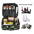 thumbnail image 2 of FORMRS Travel Makeup Bag Large Capacity Train Case Cosmetic Organizer with Adjustable Dividers, Black Abstract, 2 of 8