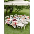 thumbnail image 4 of Outdoor Tablecloth with Umbrella Hole for Patio/Picnic/Party/Camping, Botanical Flowers Waterproof Table Cloth Rectangle Table Cover Washable, Pink Watercolor Farmhouse Oil Painting (52"x 70"), 4 of 9