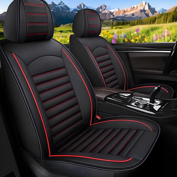 Car Seat Covers Fit for Subaru Outback 2010-2026 Full Coverage Breathable Faux Leather Anti Slip Durable Easy to Clean Luxury Seat Covers(Black Full Set)