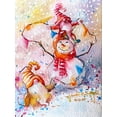 thumbnail image 2 of Rudraksi, Ashwini 25x32 White Modern Wood Framed Museum Art Print Titled - Snowman With Gnome, 2 of 4