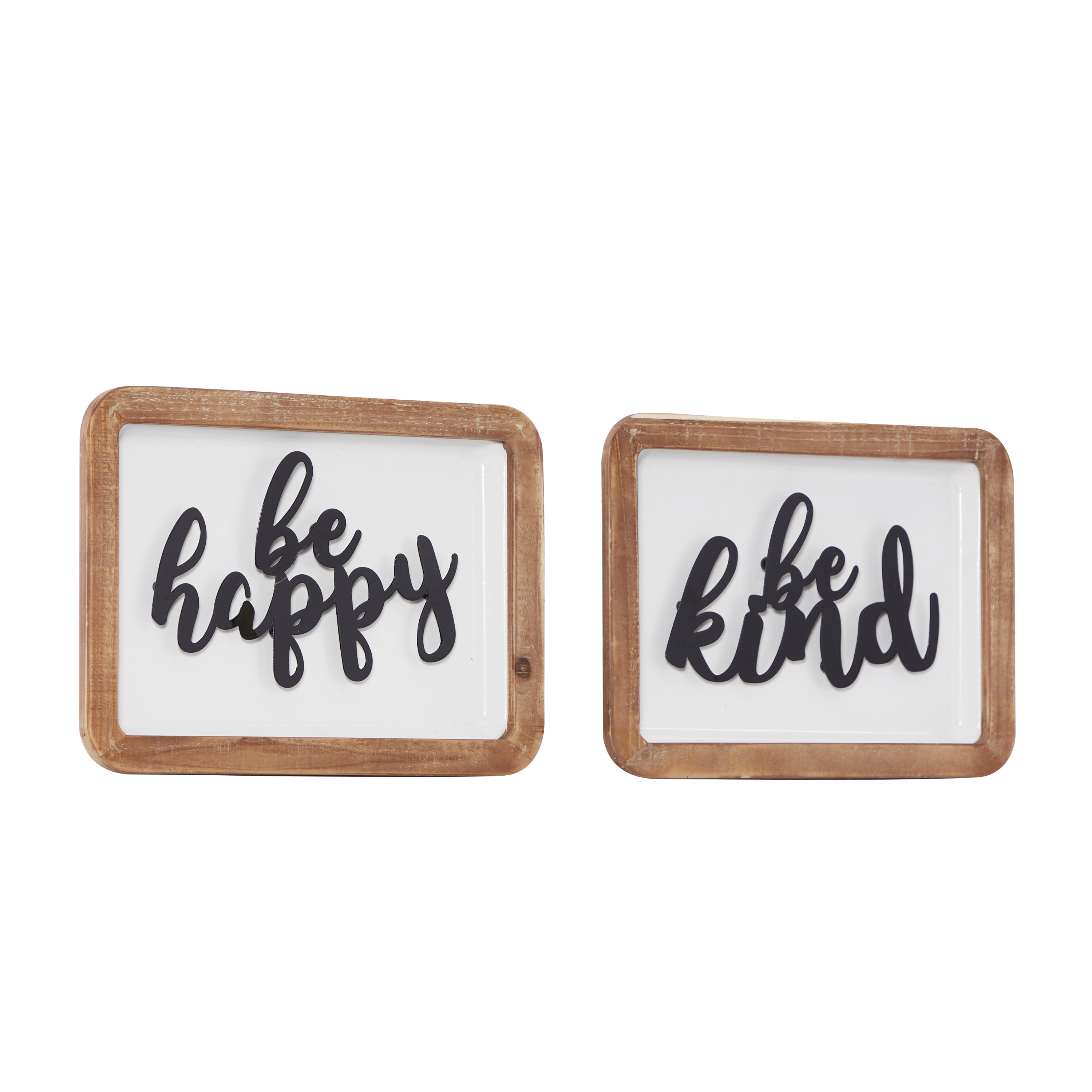 DecMode White Metal Farmhouse Wall Decor, Set of 2