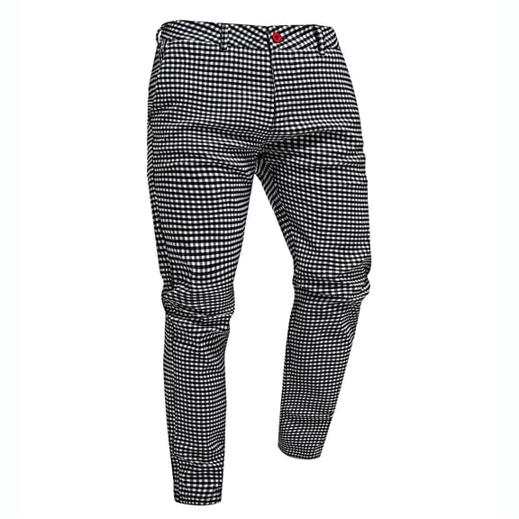 Yongwang Mens Big and Tall Plaid Pants Color Block Pants Casual Business Fashion Golf Pants