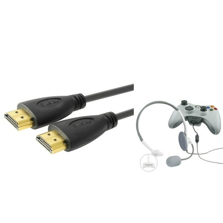 Insten 6Ft HDMI Cable M/M+White Headset W/Mic For Xbox 360