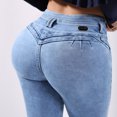thumbnail image 4 of Pantalón Skinny Mujer NYK Azul Claro Tiro Medio, 4 of 7