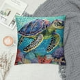 thumbnail image 2 of Nawypu  Ocean Theme Nautical Decorative Pillow Covers, Sea Turtle Octopus Seahorse Whale Decorative Throw Pillows 18x18, Sea Beach Coastal Mediterranean Pillow Cases Home Decor for Sofa, 2 of 5