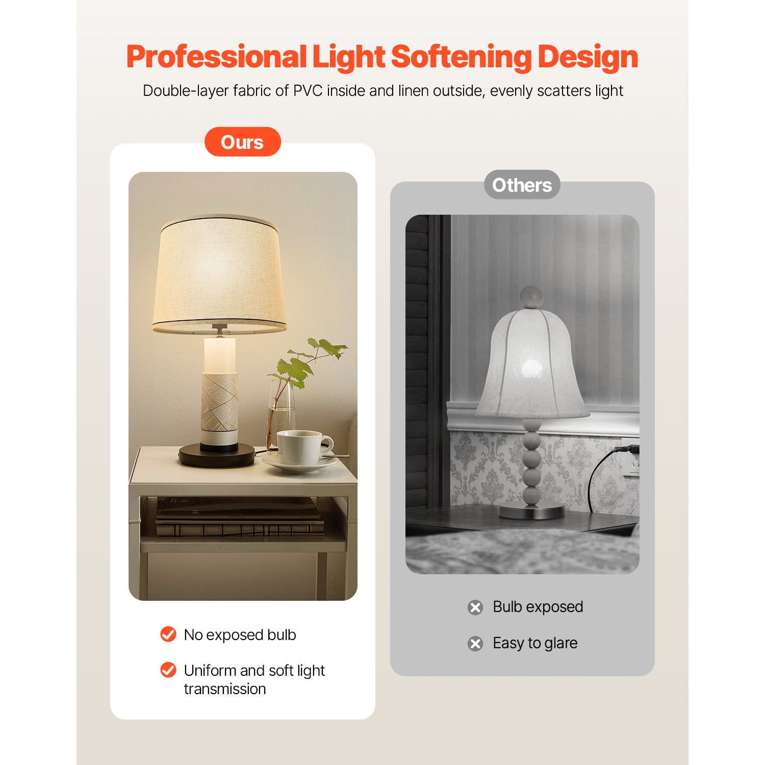 KFFKFF Set of 2 Lamp Shades, 11 in Top x 13 in Bottom x 10 in