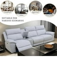 thumbnail image 5 of PonLiving Electric Recliner Sofa with USB Charging 3 Seater Lambswool Fabric Grey White, 5 of 6