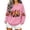 Pink, variant on Women Fall Pumpkin Maple Leaf Graphic Sweatshirt, Autumn Floral Long Sleeve Crew Neck Casual Pullover Top(Beige,XL)