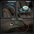 thumbnail image 3 of Seatcraft Diamante Zero-Gravity CoolZero Italian Leather Home Theater Seating, Power Headrest, Power Recline, Row of 4 Sofa, Brown, 3 of 9