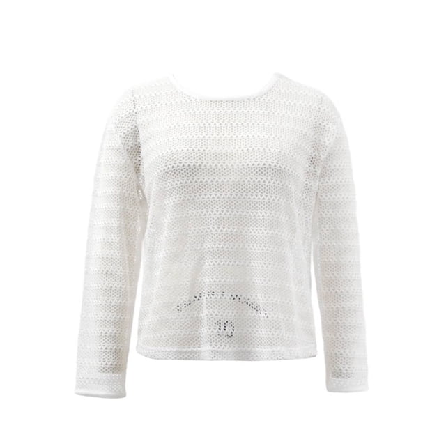 Ropa Playa Ocean Pacific para Mujer Blusa Corta Tejida Manga Larga Cuello Redondo Rojo Talla G