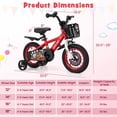 thumbnail image 3 of Costway 12" Kid’s Bike for 3-4 with Height-Adjustable Handlebar & Saddle Handbrake Red, 3 of 9