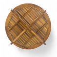 thumbnail image 4 of GDF Studio Brigitte Outdoor Round Acacia Wood Dining Table, Teak, 4 of 12