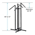 thumbnail image 2 of SSWBasics Black 4 Way Adjustable Clothing Rack with Slanted Arms - Retail Clothing Rack Display - Adjustable Height Arms from 48"" to 72"" Perfect for Clothing Stores, 2 of 4