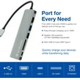 thumbnail image 4 of Verbatim® 6-in-1 USB C Hub Adapter/dock with 4K HDMI and Dongle, 100W Power Delivery, USB 3.0 Ports, SD Card Readers, 3.5mm Audio port for MacBook Pro and USB C Laptops, 4 of 6