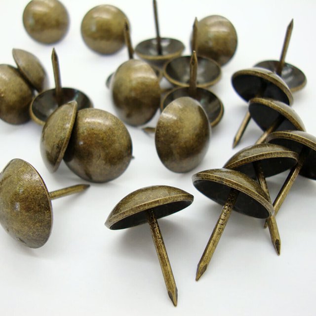200 piezas de clavos de tapicería antiguos 11*17mm tachuelas de pulgar tachuelas decoración de muebles clavos decorativos para muebles de madera bronce TUNC Sencillez
