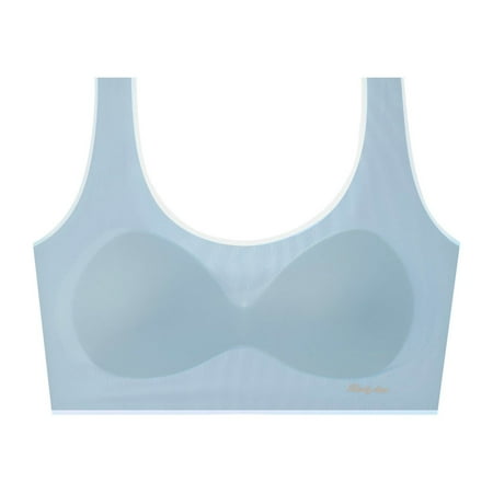 Teen Bras for Girls Lightly Padded Training Bra Comfort Breathable Stretch Girl s Underwear Bralette  Light Blue  M