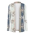 thumbnail image 3 of ICHUANYI Clearance Women's Fashionable Long Sleeve Round Neck Floral Printed Cardigan Jacket(Gray, M) ICHUANYI WER2023081503599, 3 of 6