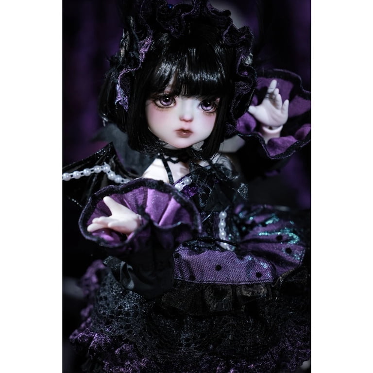 1/6 BJD Doll Edith Full Set Black & Purple Little Demon with Skull