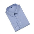 thumbnail image 5 of AZoiNM Men's No Pocket Dress Shirt Slim Fit Wrinkle Free Long Sleeve Point Collar Business Casual, 5 of 11