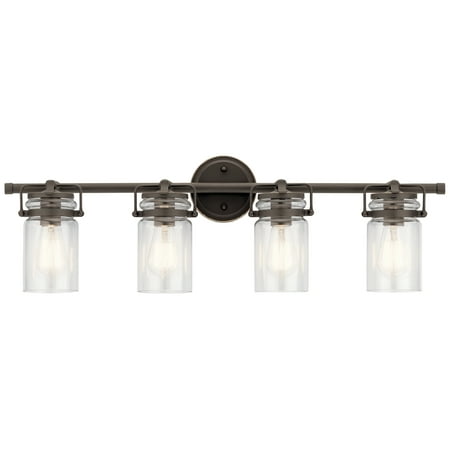 

Kichler Brinley 32.5 4 Light Old Bronze Vanity Light with Clear Glass Shades