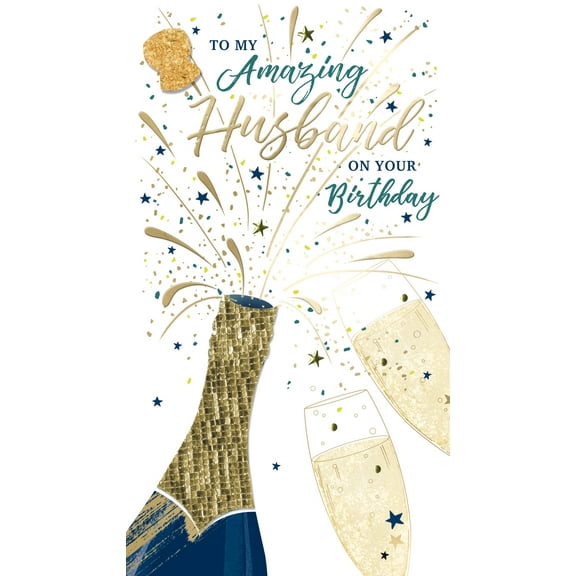Handmade "Champagne" Greeting Card Husband Birthday Champagne Bottle