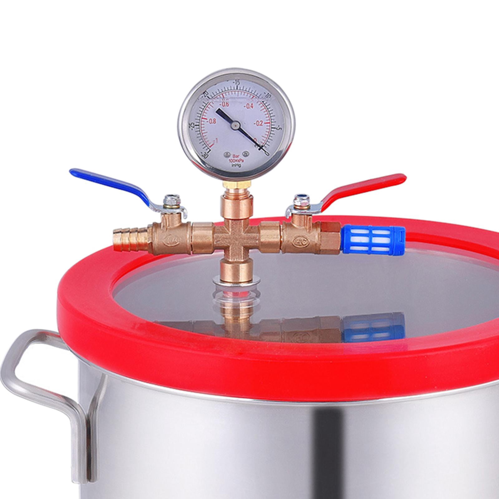 Stainless Steel Chamber Essential Oils Pressure Pot Vacuum Chamber Degassing 1.5 Gallon 5.6L