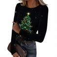 thumbnail image 2 of Jovrlynd Ribbed Shirts for Women Long Sleeve Knit Crewneck Funny Basic Tops Soft Stretchy Christmas Lightweight Sweater, S‑2XL, 2 of 6